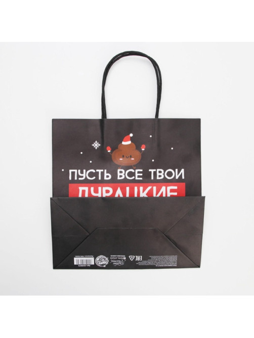 Пакет подарочный новогодний «Пусть мечты сбудутся», 22×22×11 см