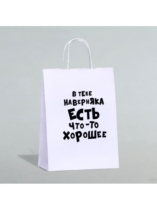 Пакет подарочный «В тебе наверняка есть что - то хорошее», 24×14×28 см, 1 шт.