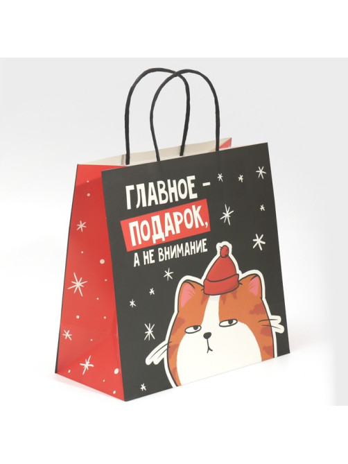 Пакет подарочный новогодний «Счастье», 22×22×11 см