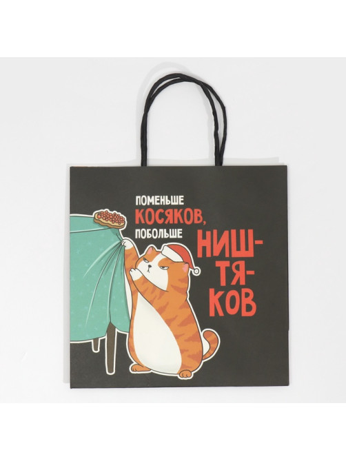 Пакет подарочный новогодний «Косяки наше всё», 22×22×11 см