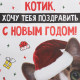 Пакет подарочный новогодний крафтовый «Котик», 22×22×11 см