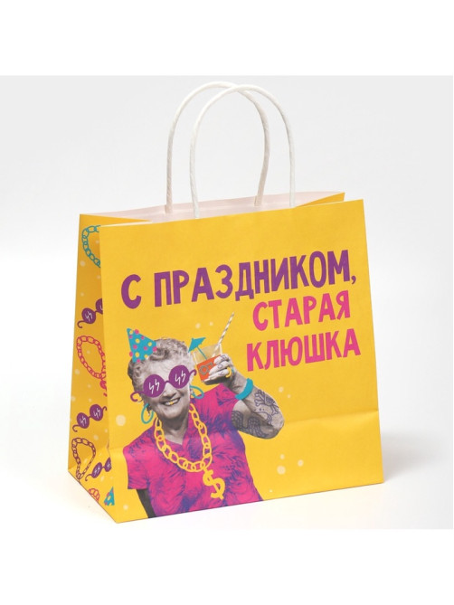 Пакет подарочный «Старая клюшка», 22×22×11 см