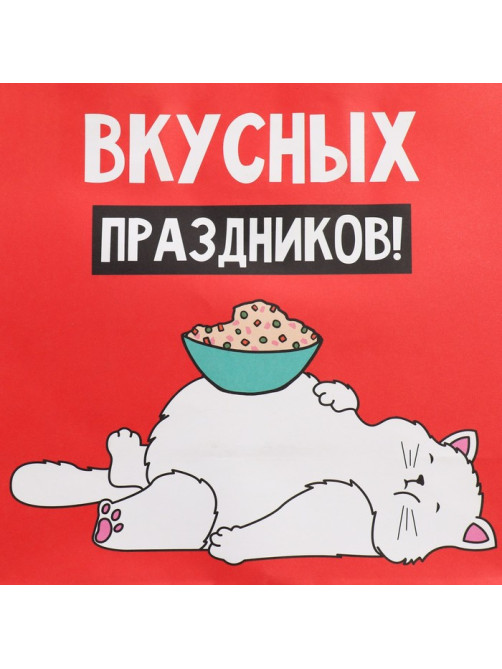 Пакет подарочный новогодний крафтовый «Праздники», 22×22×11 см