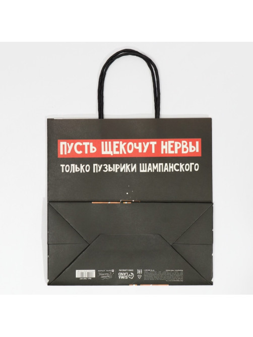 Пакет подарочный новогодний «Только пузырики», 22×22×11 см