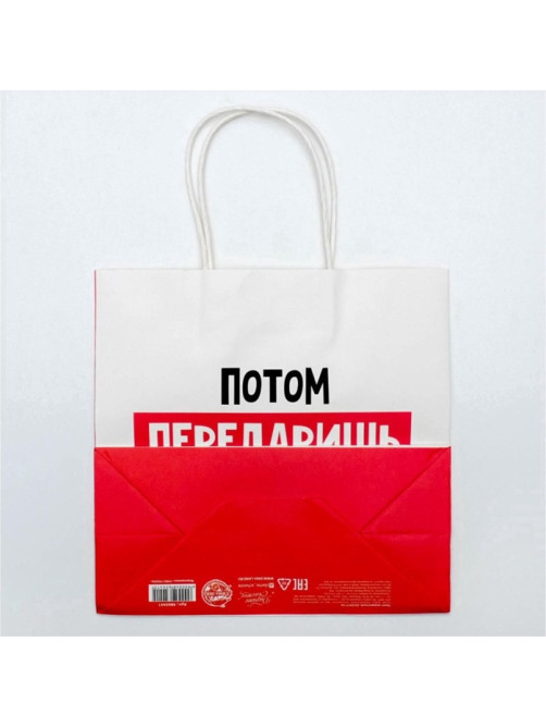 Пакет подарочный новогодний «Потом передаришь», 22×22×11 см