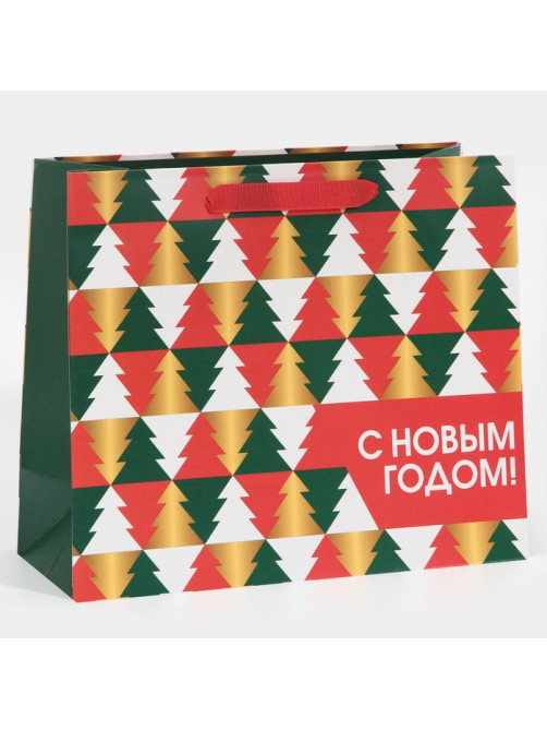Пакет подарочный новогодний ламинированный «Сказке быть», MS 18×23×10 см