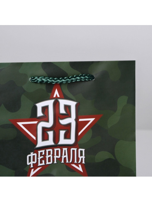 Пакет подарочный ламинированный, упаковка, «С 23 февраля», S 15×12×5.5 см