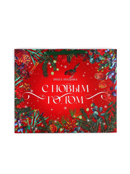 Пакет подарочный новогодний ламинированный «С Новым годом», XL 49×40×19 см