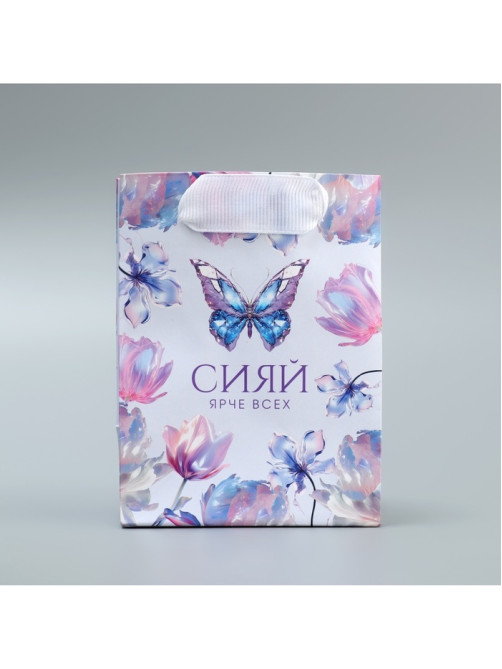 Пакет подарочный ламинированный, упаковка, «Сияй», 9×12×6.5 см