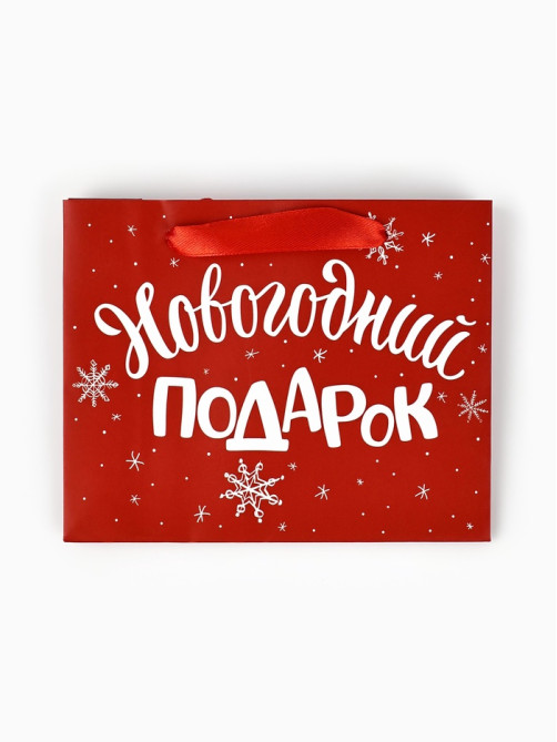 Пакет подарочный новогодний ламинированный «Новогодний подарок», S 5.5 см × 15 см × 12 см