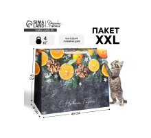 Пакет подарочный новогодний ламинированный «С Новым годом», XL 49×40×19 см