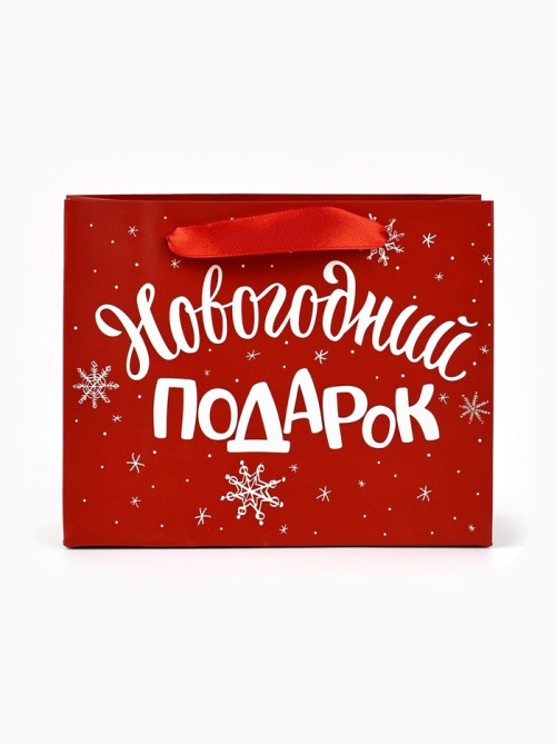 Пакет подарочный новогодний ламинированный «Новогодний подарок», S 5.5 см × 15 см × 12 см