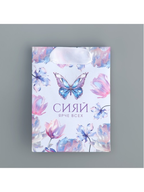 Пакет подарочный ламинированный, упаковка, «Сияй», 9×12×6.5 см