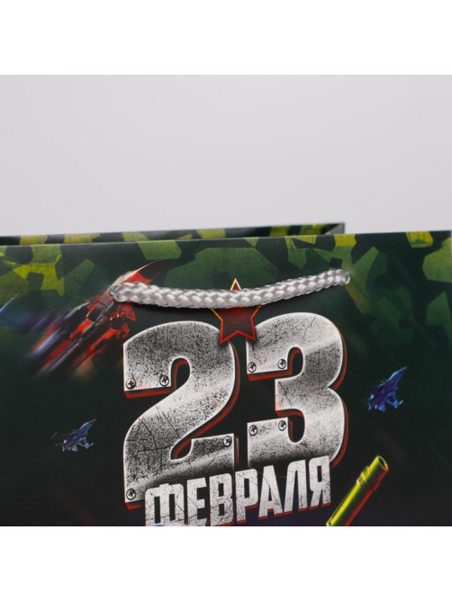 Пакет подарочный ламинированный, упаковка, «Танк», ML 23×27×11.5 см