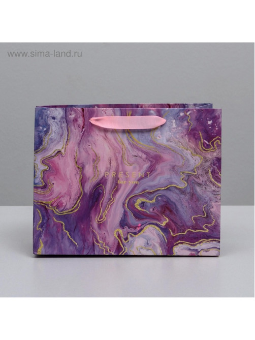 Пакет подарочный ламинированный, упаковка, «Разводы», MS 23×18×10 см