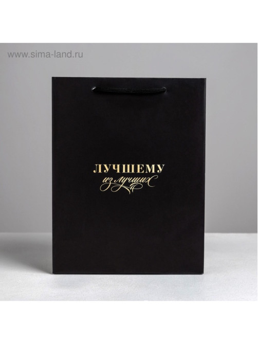 Пакет подарочный ламинированный, упаковка, «Лучшему из лучших», MS 18×23×10 см