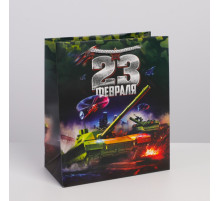 Пакет подарочный ламинированный, упаковка, «Танк», ML 23×27×11.5 см