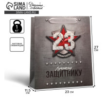 Пакет подарочный ламинированный, упаковка, «С 23 февраля», ML 23×27×11.5 см