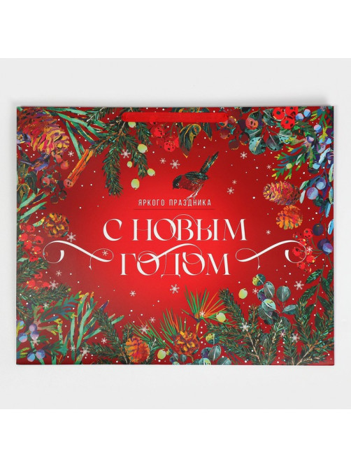 Пакет подарочный новогодний ламинированный «С Новым годом», XL 49×40×19 см