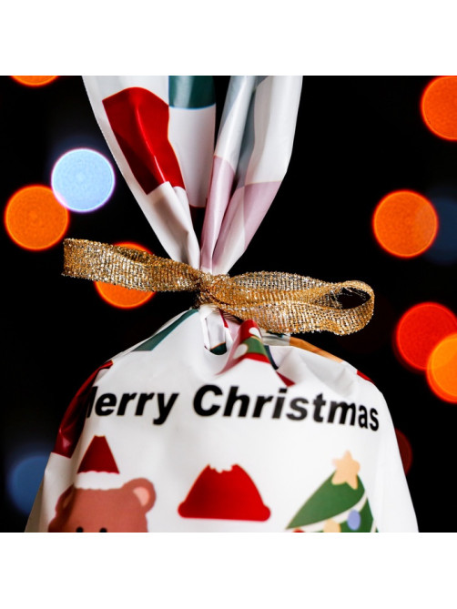 Пакет полиэтиленовый подарочный новогодний, с ушками Merry Christmas, 13×21.5 см