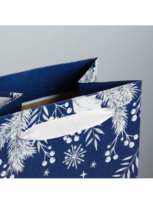 Пакет новогодний подарочный под бутылку Happy New Year!, 13×35×10 см