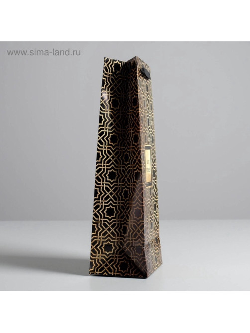 Пакет подарочный ламинированный под бутылку, упаковка, Best wishes, 13×35×10 см