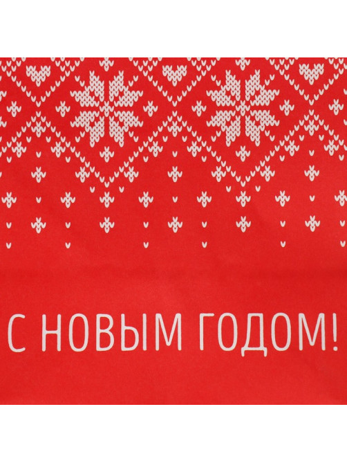 Пакет новогодний подарочный под бутылку «С Новым годом», 13×36×10 см