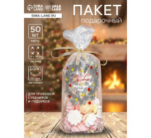 Пакет новогодний фасовочный БОПП, с донной складкой, «Венок» 15×30 см