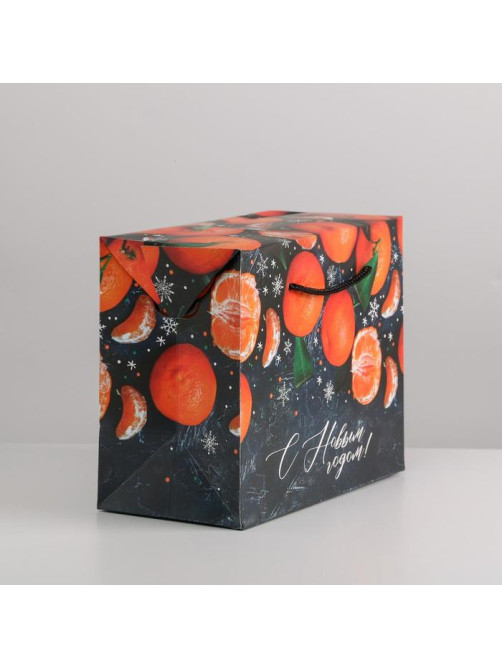 Пакет - коробка подарочный новогодний «С Новым годом», 23×18×11 см