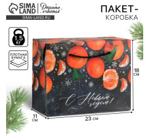 Пакет - коробка подарочный новогодний «С Новым годом», 23×18×11 см
