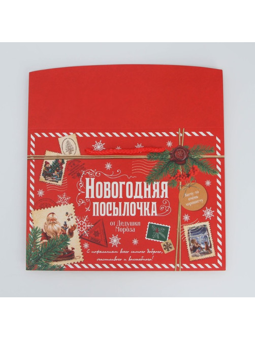 Пакет-коробка подарочный новогодний «Посылочка», 28×20×13 см