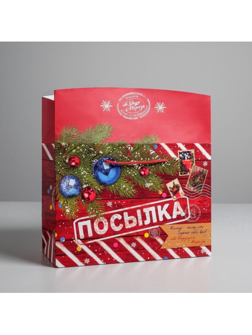 Пакет‒коробка подарочный «Новогодняя посылка», 28×20×13 см