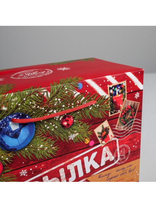 Пакет‒коробка подарочный «Новогодняя посылка», 28×20×13 см