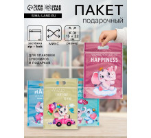 Пакет подарочный, с zip-lock застежкой, 15×22 см, МИКС