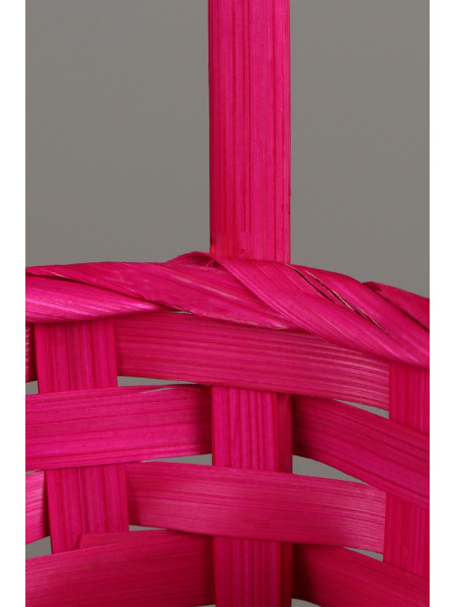 Корзина плетёная для хранения, 13×13×9.5 см, ручка h=21 см, бамбук, розовая, Greengo
