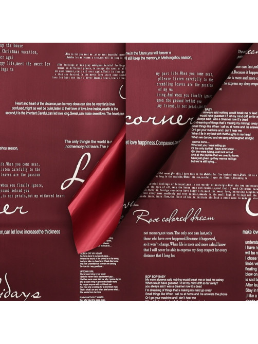 Пленка для цветов и букетов «Новости Love», винный, 58×58 см