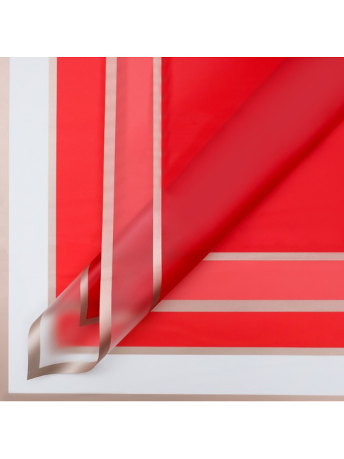 Пленка флористическая, красная, 58×58 см, 50 мкм