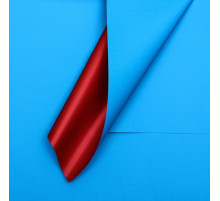 Пленка для цветов матовая, синий - красный, 56×57 см