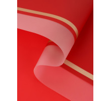 Плёнка для цветов, красный с золотым, 58 см×10 м
