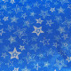 Плёнка упаковочная новогодняя фольгированная «Звездочки», 70×50 см, синий