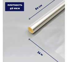 Плёнка для цветов и букетов, прозрачная 0.8×34 м, 1000 г, 40 мкм