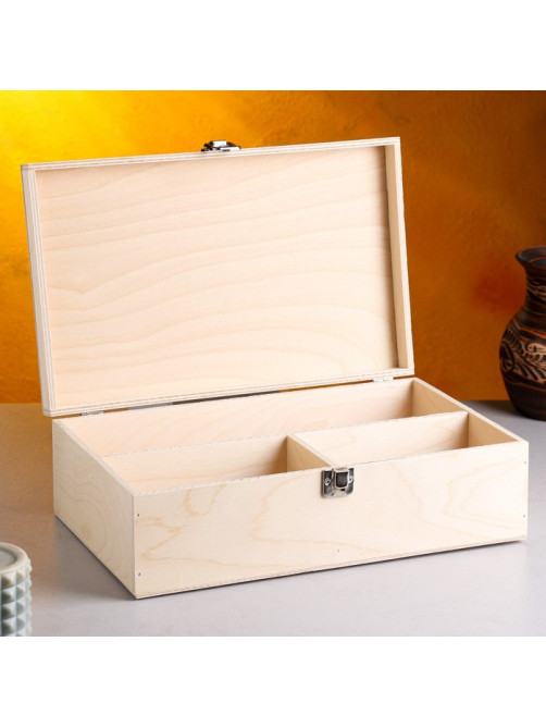 Подарочный ящик, 34×21.5×10.5 см, деревянный, с закрывающейся крышкой
