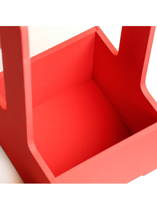Подарочный ящик, 13.5×13.5×30 см, деревянный, с ручкой, красный