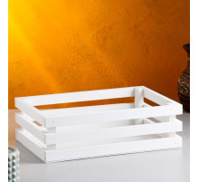 Кашпо для цветов Classic, 30×20×9.5 см, деревянное, белое