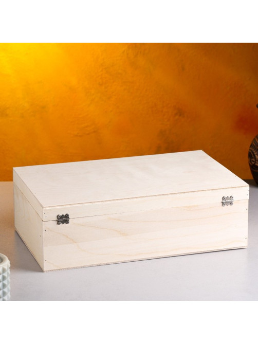 Подарочный ящик, 34×21.5×10.5 см, деревянный, с закрывающейся крышкой