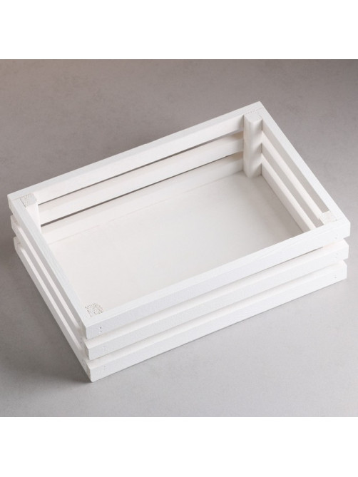 Кашпо для цветов Classic, 30×20×9.5 см, деревянное, белое