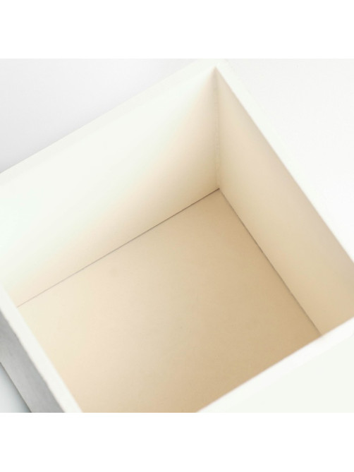 Подарочный ящик, 13.5×13.5×30 см, деревянный, с ручкой, белый