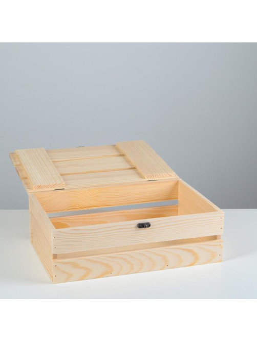 Подарочный ящик, 30×20×10 см, деревянный, с крышкой и замком