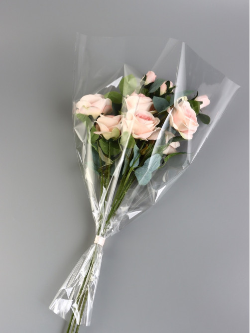 Пакет для цветов, конус, 12+45×60 см, прозрачный