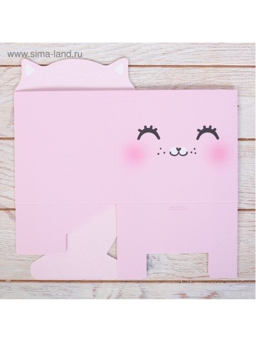 Коробка для мини букетов «Котик», 12×20×10 см